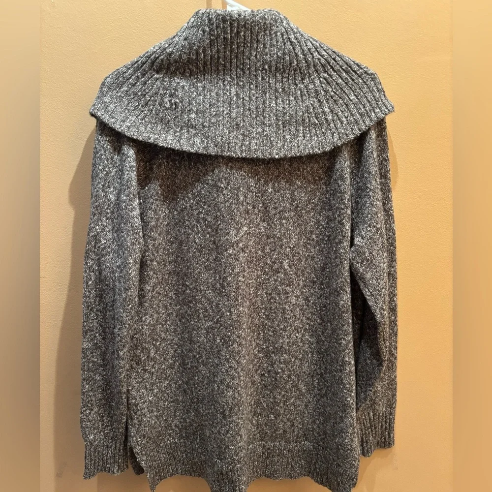 Michael Kors gray marled knit cowl neck pullover sweater with zip pockets Large